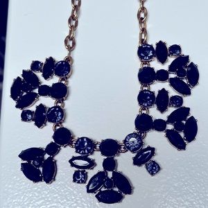 J. Crew - Navy Blue Crystal Statement Necklace